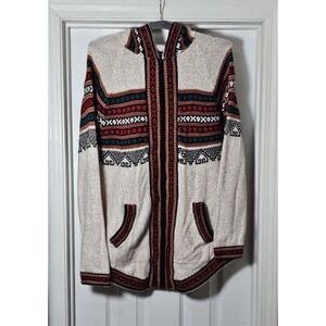 Ecologic Arts 100% Alpaca‎ Sweater Hoodie Women's Size XL Aztec Western Full Zip
